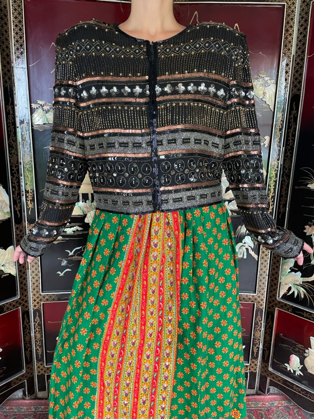 1980s beaded silk jacket